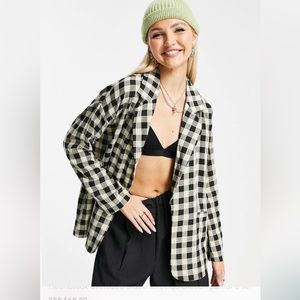 Oversized Checkered Blazer Shirt